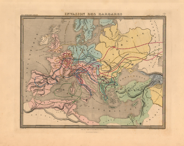 86-Europe, Europe and Mediterranean Map By J. Andriveau-Goujon