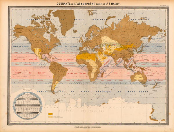 10-World and World Map By J. Andriveau-Goujon / Matthew Fontaine Maury