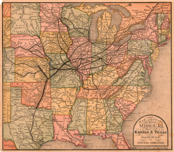 58-United States, Texas and Plains Map By Rand McNally & Company