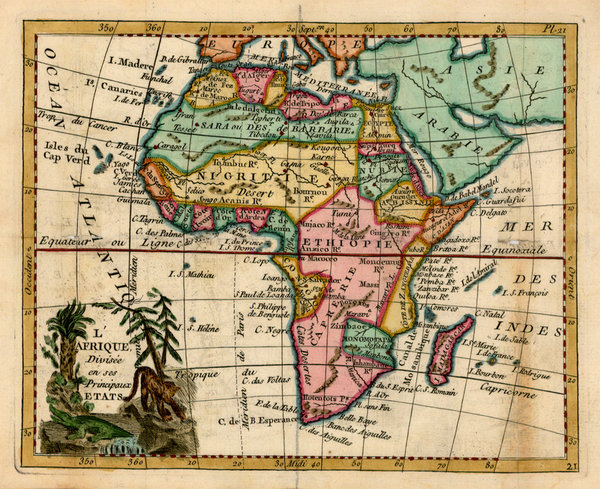 79-Africa and Africa Map By Joseph De La Porte