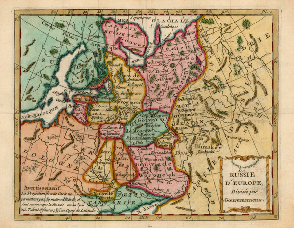 68-Europe, Poland and Russia Map By Joseph De La Porte