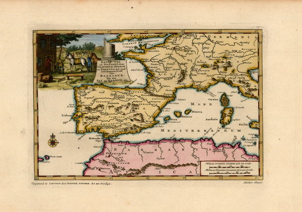 60-Spain and North Africa Map By Pieter van der Aa