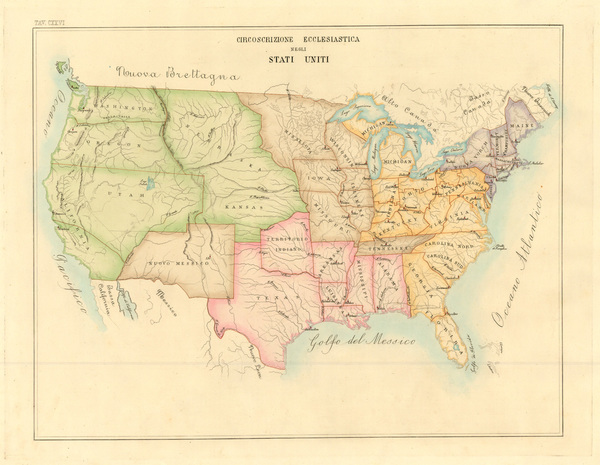 42-United States, South, Midwest, Southwest and Rocky Mountains Map By Girolamo Petri