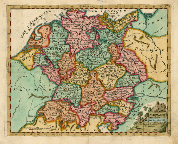 63-Europe, Netherlands, Switzerland, Austria, Poland, Baltic Countries and Germany Map By Joseph D