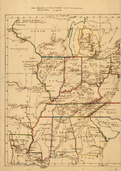 8-United States, Mid-Atlantic, South, Southeast and Plains Map By Anonymous