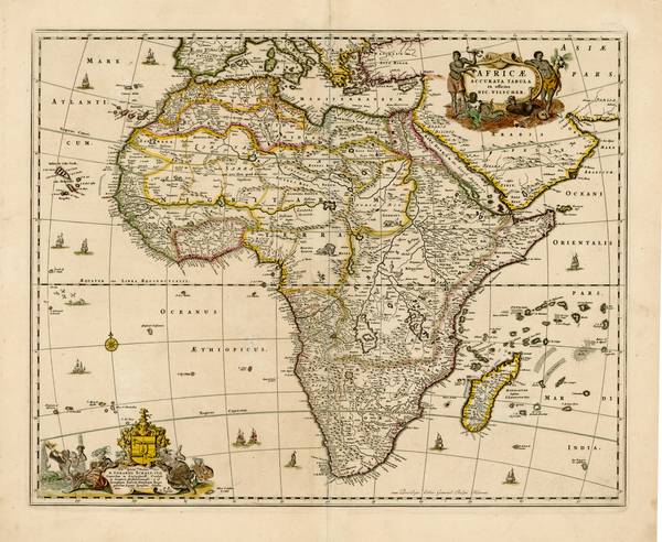 81-Africa and Africa Map By Nicolaes Visscher I