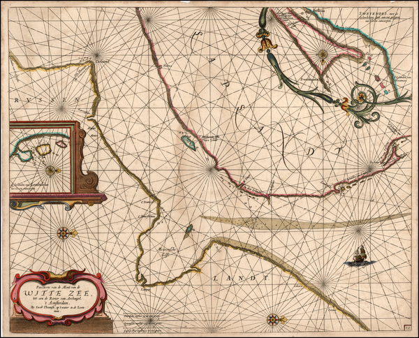 87-Russia and Scandinavia Map By Anthonie (Theunis)   Jacobsz