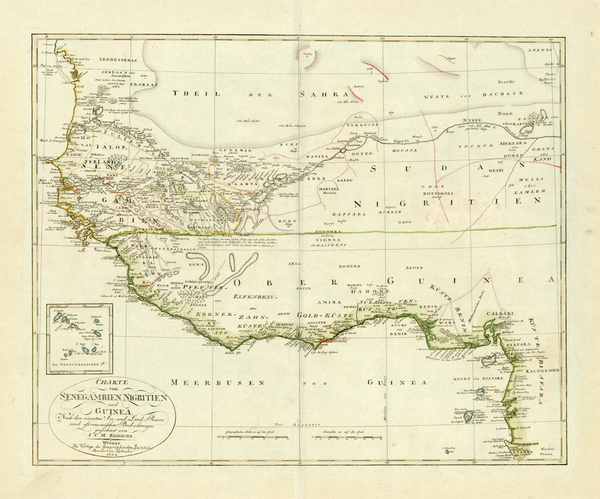 12-Africa and West Africa Map By Christian Gottlieb Reichard