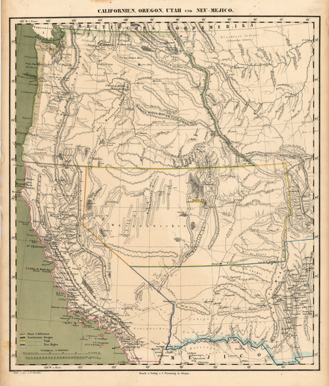 20-Southwest, Rocky Mountains and California Map By Carl Flemming