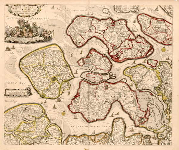 46-Europe and Netherlands Map By Nicolaes Visscher I