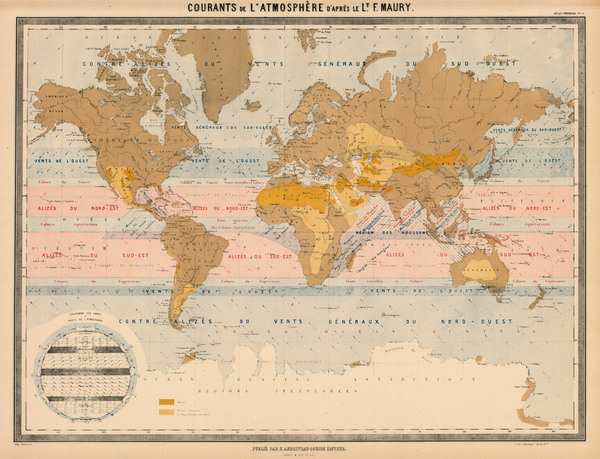 26-World and World Map By J. Andriveau-Goujon / Matthew Fontaine Maury