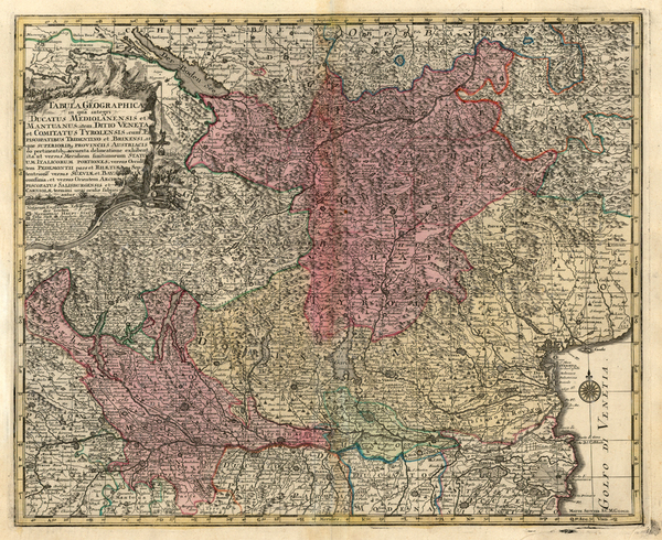 16-Switzerland and Italy Map By Matthaus Seutter