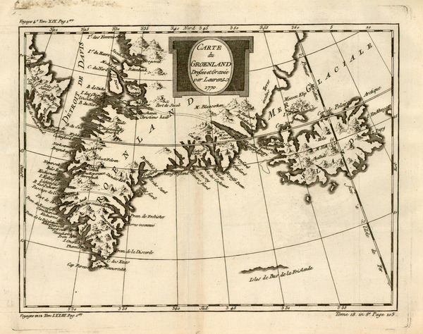 60-World, Atlantic Ocean and Canada Map By Jacques Nicolas Bellin