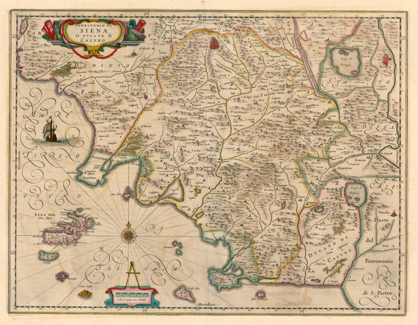 56-Europe and Italy Map By Willem Janszoon Blaeu