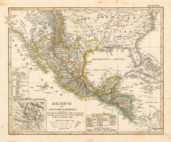 9-Texas, Plains, Southwest, Rocky Mountains, Mexico and California Map By Adolf Stieler