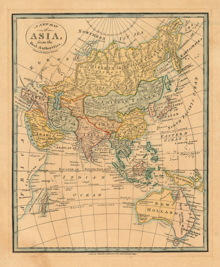 47-Asia, Asia, Australia & Oceania and Australia Map By William Darton