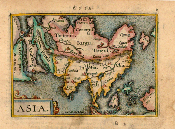 59-Asia and Asia Map By Abraham Ortelius / Johannes Baptista Vrients