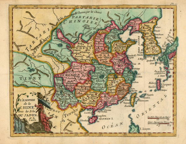 26-China and Korea Map By Joseph De La Porte