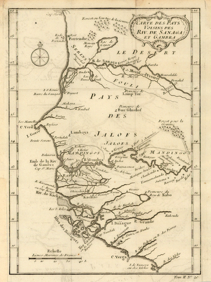 14-Africa and West Africa Map By Jacques Nicolas Bellin