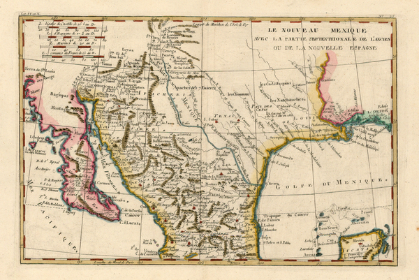 0-Texas, Southwest, Mexico and Baja California Map By Rigobert Bonne