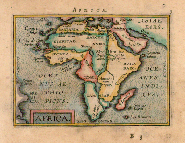 88-Africa and Africa Map By Abraham Ortelius / Johannes Baptista Vrients