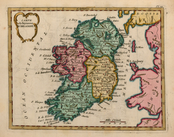 62-Ireland Map By Joseph De La Porte