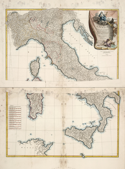 57-Europe, Europe and Italy Map By Jean-Baptiste Bourguignon d'Anville