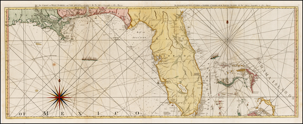69-Florida, South, Southeast and Caribbean Map By Thomas Jefferys