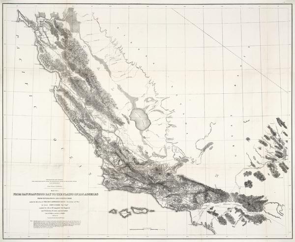 95-California Map By U.S. Pacific RR Survey