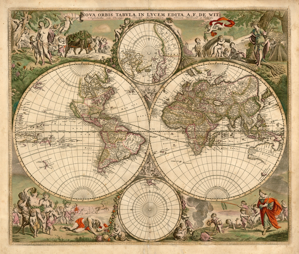 6-World, World and Polar Maps Map By Frederick De Wit