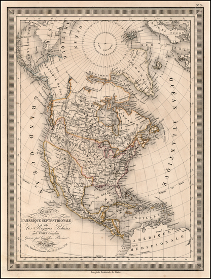 63-Polar Maps and North America Map By Louis Vivien