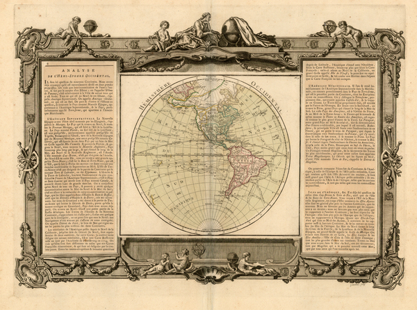 1-Western Hemisphere, South America and America Map By Louis Brion de la Tour / Louis Charles Des