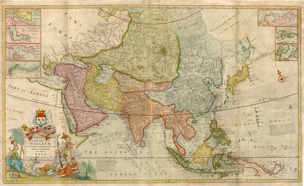 3-Asia, Asia, Australia & Oceania and Oceania Map By Herman Moll