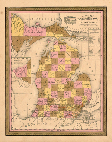 78-Midwest Map By Samuel Augustus Mitchell
