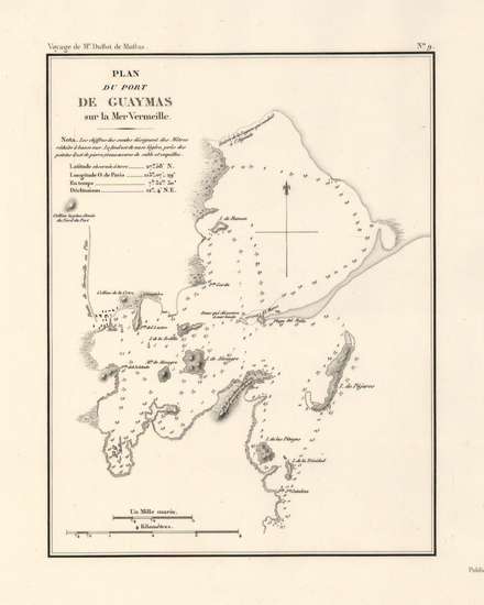 55-Mexico and Baja California Map By Eugene Duflot De Mofras