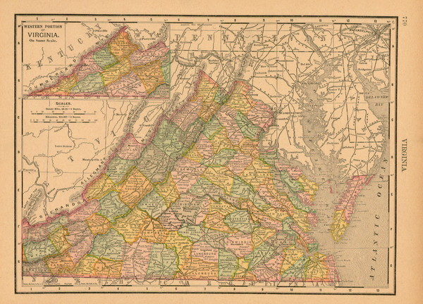 83-Mid-Atlantic and Southeast Map By Rand McNally & Company