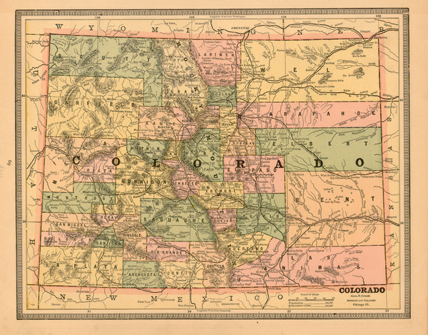 23-Southwest and Rocky Mountains Map By George F. Cram