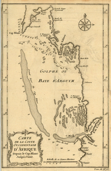 91-Africa and West Africa Map By Jacques Nicolas Bellin