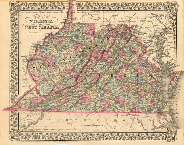 47-Mid-Atlantic and Southeast Map By Samuel Augustus Mitchell Jr.