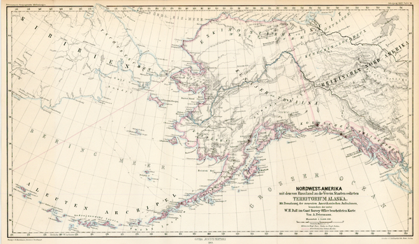 30-Alaska, Asia, Russia in Asia and Canada Map By Augustus Herman Petermann