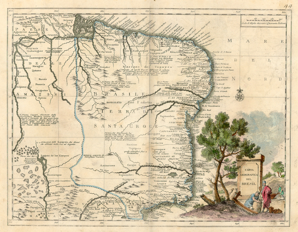 68-South America and Brazil Map By Giambattista Albrizzi