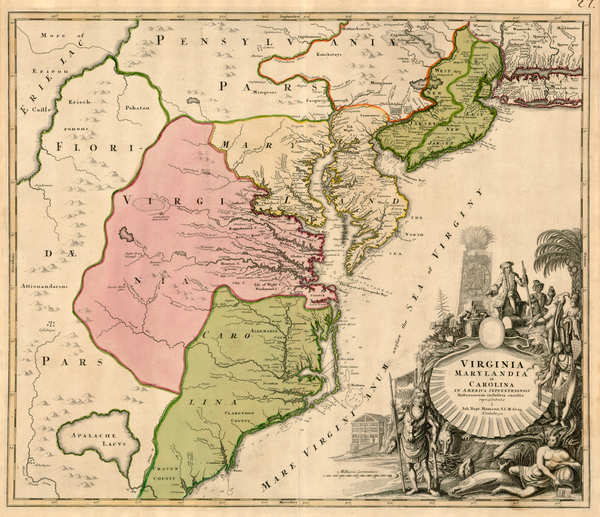 21-Mid-Atlantic and Southeast Map By Johann Baptist Homann