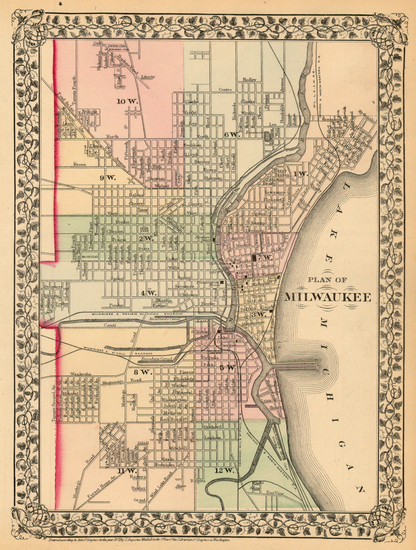 46-Midwest Map By Samuel Augustus Mitchell Jr.