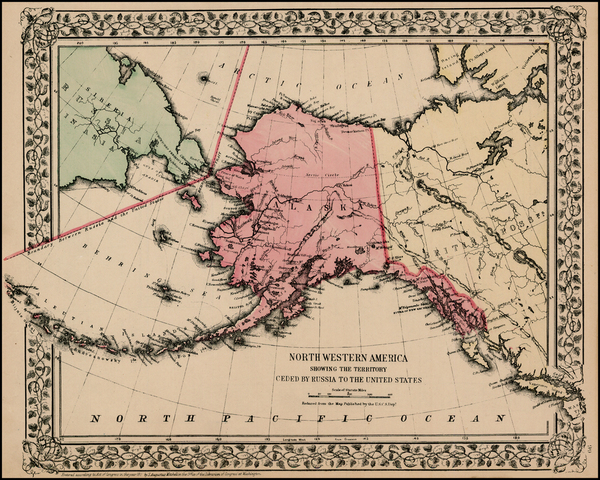 24-Alaska and Canada Map By Samuel Augustus Mitchell Jr.