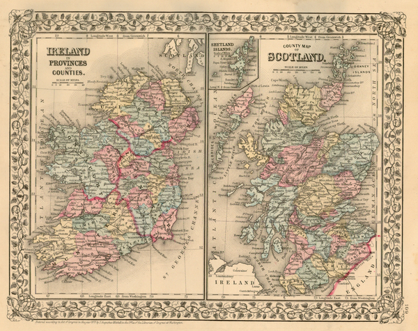 34-Europe and British Isles Map By Samuel Augustus Mitchell Jr.