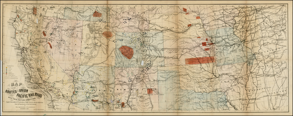 1-United States, Texas, Midwest, Plains, Southwest, Rocky Mountains and California Map By William