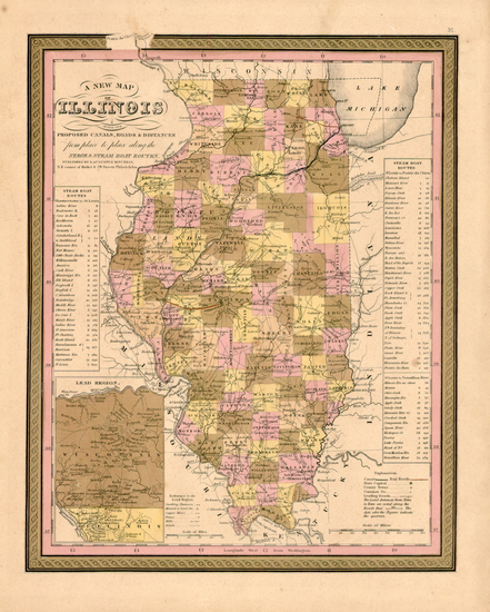 80-Midwest Map By Samuel Augustus Mitchell