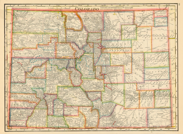 23-Southwest and Rocky Mountains Map By George F. Cram