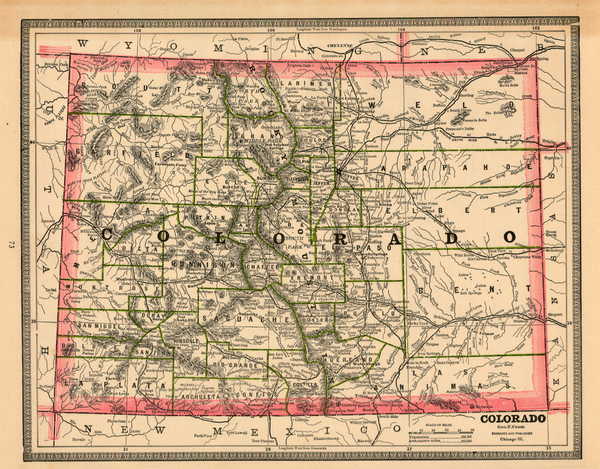 89-Rocky Mountains Map By George F. Cram