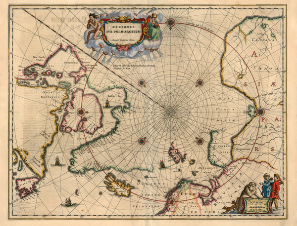 99-Polar Maps and Canada Map By Willem Janszoon Blaeu